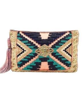 Chico's Kayla Beaded Clutch Bag Purse